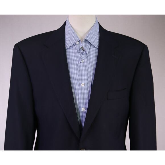 Miller Brothers Ltd Navy Blue Woven 2-Btn Wool Sportcoat Blazer 44XL - Picture 3 of 10